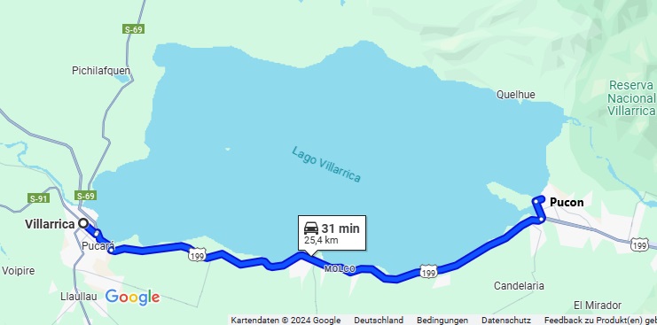 Landkarte Villarrica und Pucon